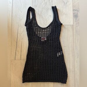 SOLID & STRIPED Black Crochet Dress